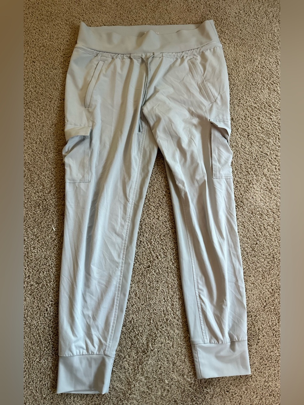 Athleta Light Gray Cargo Jogger Pants.